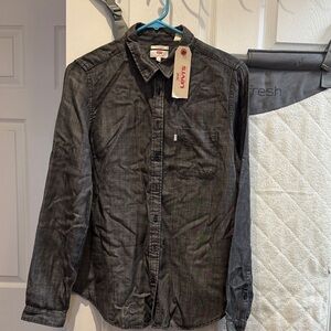 Levi's Charcoal Black Denim Button-Down Shirt